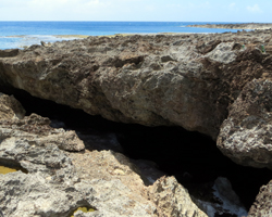 Cave Entrance to Underwater Lava Tubes at Sharks Cove Hawaii