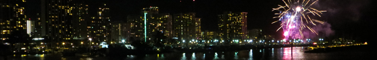 Waikiki Fireworks at Magic Island