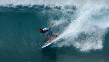 Mitch Crews Drops in on a Backdoor Tube at the Billabong Pipe Masters Triple Crown of Surfing
